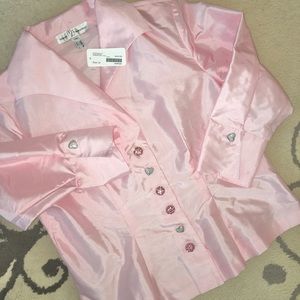 Marisa Baratelli Thai Silk Blouse/Jacket Sz 14